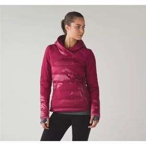 Lululemon Down Right Cozy Pullover Jacket Goose Down 800 Warm Berry Size 6